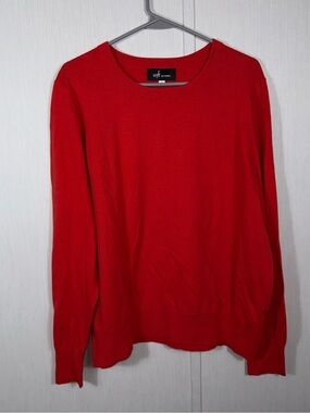 Soft Naadam Sweater Mens L Red Cashmere Blend Crew Neck Pullover Career Golf